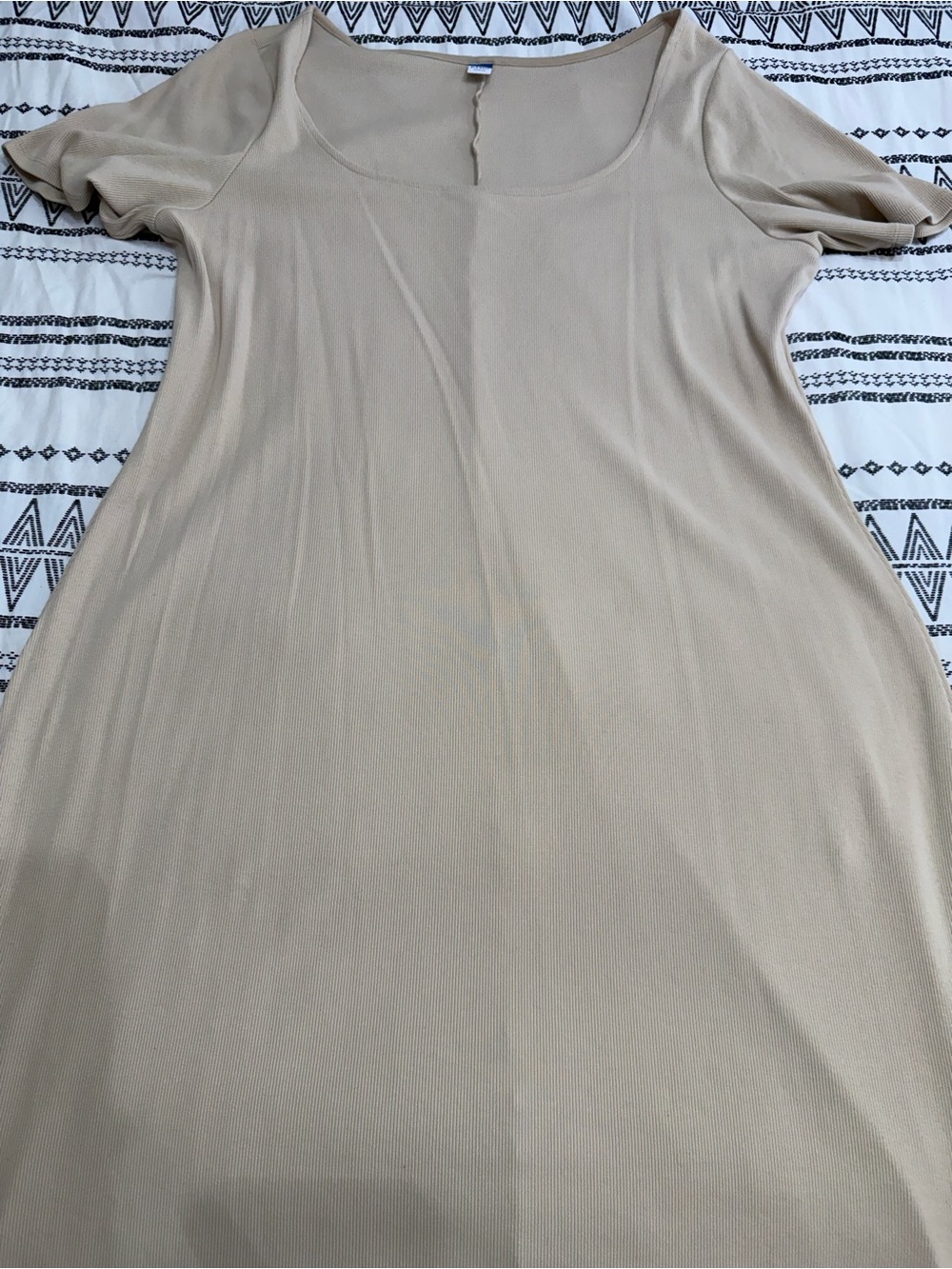 Old Navy Tan Ribbed Scoop Neck Tank Dress
